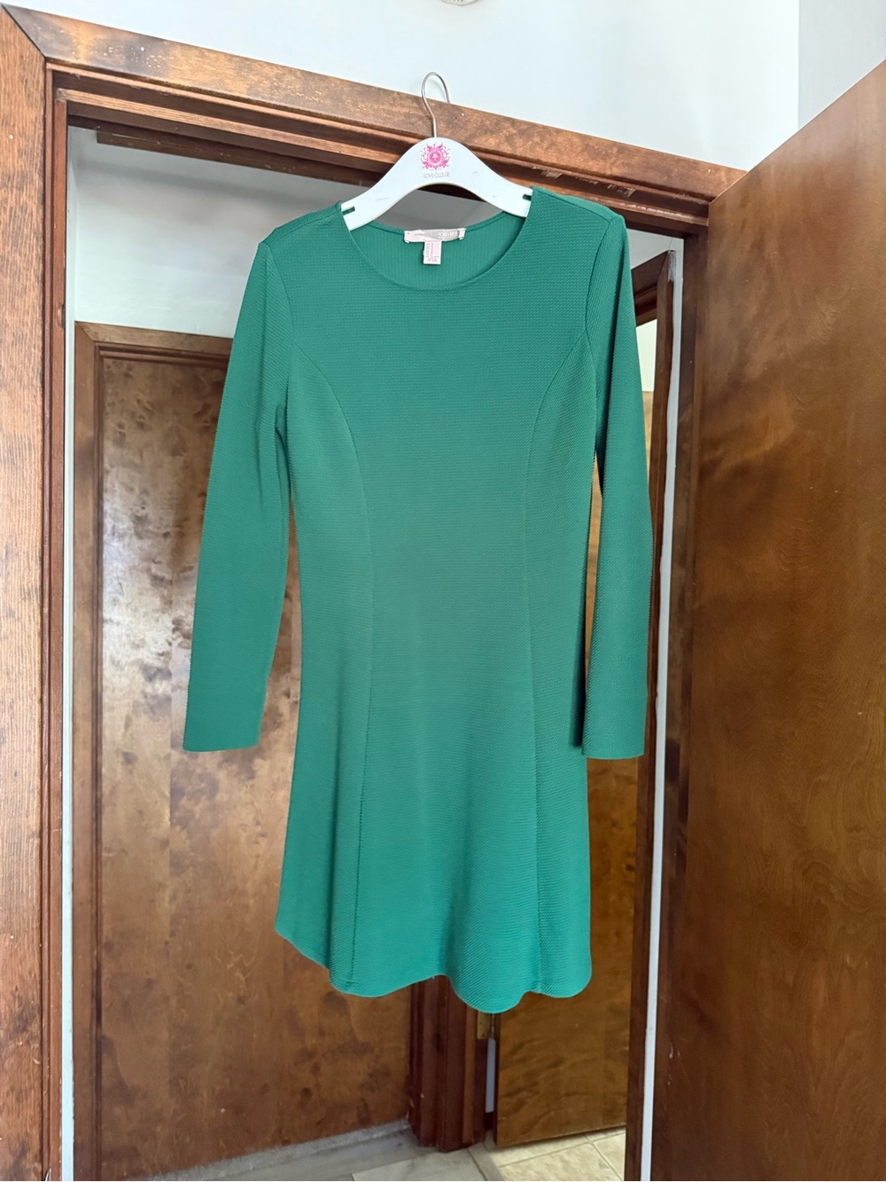 Forever 21 Emerald Green Long-Sleeve Fit & Flare Dress